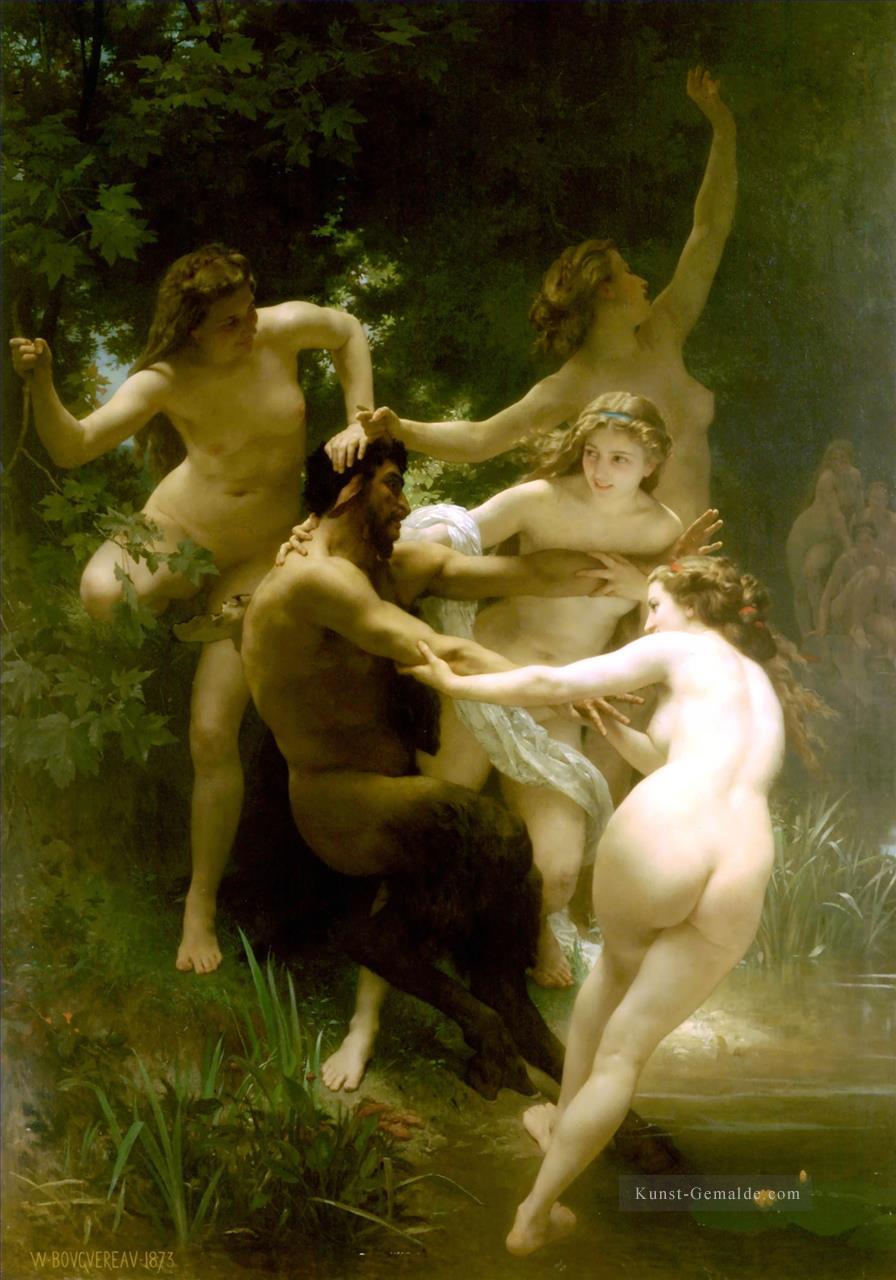 Nymphes et satyre William Adolphe Bouguereau Nacktheit Ölgemälde